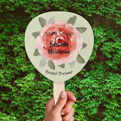 Rote Rose über Polka Dots Derby Brautparty Fächer