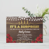 Rote Rose Überraschung 70. Geburtstagsfeier Einladung (Stehend Vorderseite)