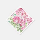 rote Rose und Aquarellnappenfarben Serviette (Ecke)