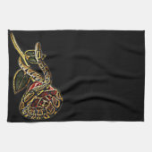 Rote Rose und Ball Python Snake Geschirrtuch (Horizontal)