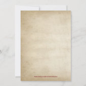 Rote Rose und Beige-Zierhochzeit Einladung (Rückseite)