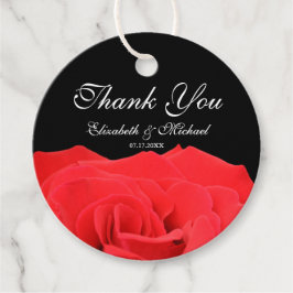 Rote Rose und Black Wedding Vielen Dank Geschenkanhänger