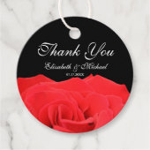 Rote Rose und Black Wedding Vielen Dank Geschenkanhänger (Vorderseite)