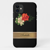Rote Rose und Daisies - Personalisierter Name