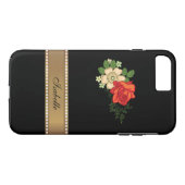 Rote Rose und Daisies - Personalisierter Name Case-Mate iPhone Hülle (Rückseite (Horizontal))