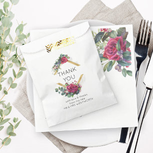 Rote Rose und Eukalyptus Wedding Vielen Dank Geschenktütchen