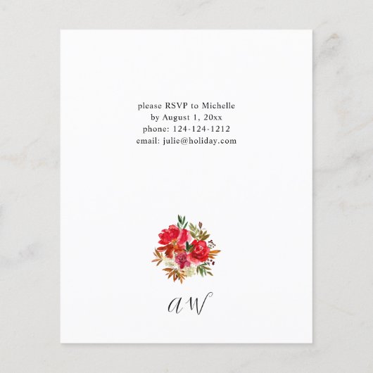 Rote Rose und Feiertage Flyer (Hinten)