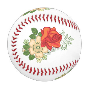 Rote Rose und Gänseblümchen Baseball