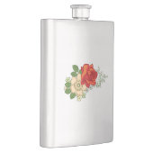 Rote Rose und Gänseblümchen Flachmann (Rechts)