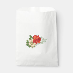Rote Rose und Gänseblümchen Geschenktütchen