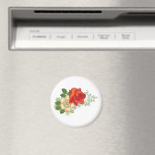 Rote Rose und Gänseblümchen Magnet (In Situ (Geschirrspüler))