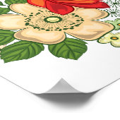 Rote Rose und Gänseblümchen Poster (Ecke)