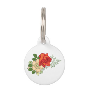 Rote Rose und Gänseblümchen Tiermarke