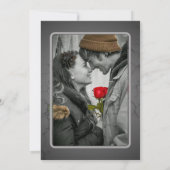 Rote Rose und getexturierte Hochzeiten speichern d Einladung (Rückseite)