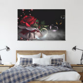 Rote Rose und Herz Leinwanddruck (Insitu (Schlafzimmer))