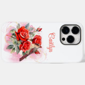 Rote Rose und Kardinal Case-Mate iPhone Hülle (Rückseite (Horizontal))