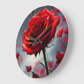Rote Rose und Knöpfe, Uhr (Winkel)