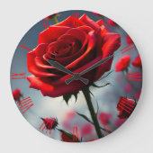 Rote Rose und Knöpfe, Uhr (Vorderseite)