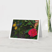 Rote Rose und Limonen Karte (Vorderseite)