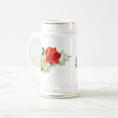 Rote Rose und Milchprodukte Bierglas (Vorderseite Links)