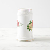 Rote Rose und Milchprodukte Bierglas (Mittel)