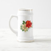 Rote Rose und Milchprodukte Bierglas (Links)