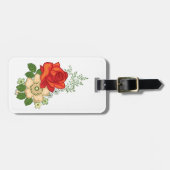 Rote Rose und Milchprodukte Gepäckanhänger (Vorderseite horizontal)