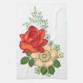 Rote Rose und Milchprodukte Handtuch (Vertikal)