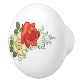 Rote Rose und Milchprodukte Keramikknauf (Rechts)