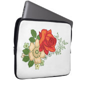 Rote Rose und Milchprodukte Laptopschutzhülle (Vorne Rechts)