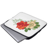 Rote Rose und Milchprodukte Laptopschutzhülle (Vorne Knopf)