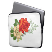 Rote Rose und Milchprodukte Laptopschutzhülle (Vorderseite Links)