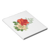 Rote Rose und Milchprodukte Notizblock (angewinkelt)