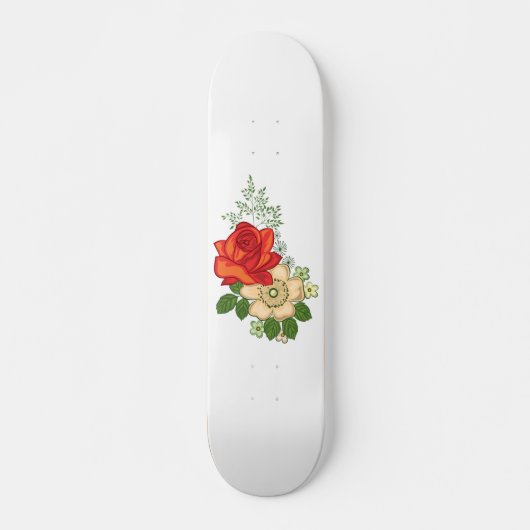 Rote Rose und Milchprodukte Skateboard (Vorne)
