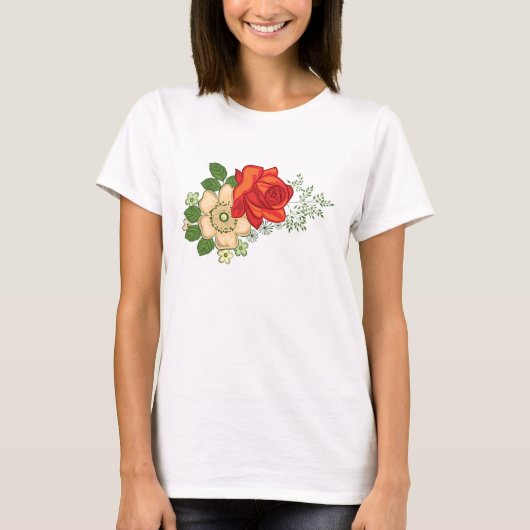 Rote Rose und Milchprodukte T-Shirt (Vorderseite)