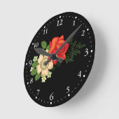 rote Rose und Milchschranke 1 Runde Wanduhr (Winkel)