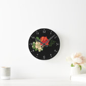 rote Rose und Milchschranke 1 Runde Wanduhr (Zuhause)