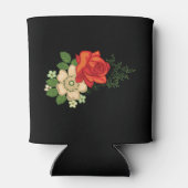 Rote Rose und Milchschwarz Hintergrund können kühl Dosenkühler (Rückseite)