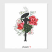 Rote Rose und Mode individuell Aufkleber (Blatt)