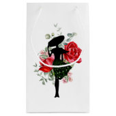 Rote Rose und Mode Kleine Geschenktüte (Rückseite)