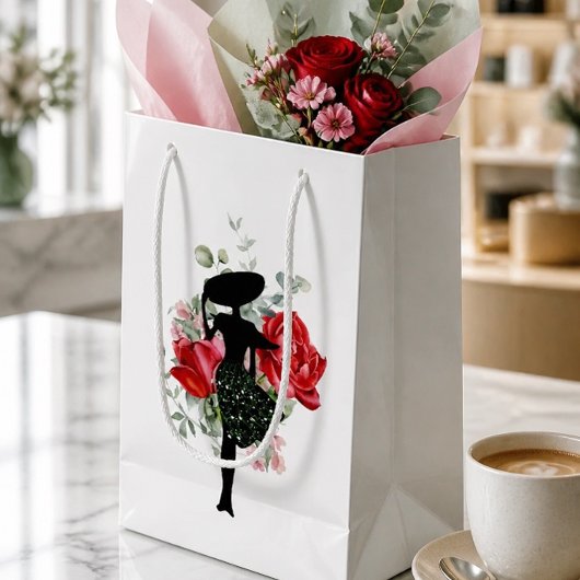 Rote Rose und Mode Kleine Geschenktüte