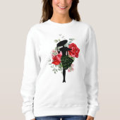 Rote Rose und Mode Sweatshirt (Vorderseite)