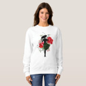 Rote Rose und Mode Sweatshirt (Vorne ganz)