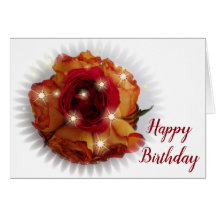 Rote Rose und Orangen und Gelb