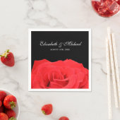 Rote Rose und Personalisierte Hochzeit Serviette (Beispiel)