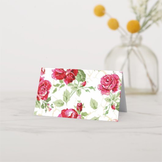 Rote Rose und Platzkarte (Rückseite)