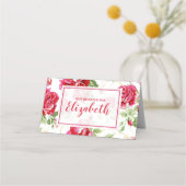 Rote Rose und Platzkarte (Vorderseite)