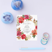 Rote Rose und Rosa Brautparty Flyer (Einzeln)