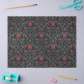 Rote Rose und Schwarz-Damast Decoupage Seidenpapier (Basteln)