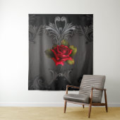 Rote Rose und schwarz-gotische Elegant Hintergrund Wandteppich (Beispiel)